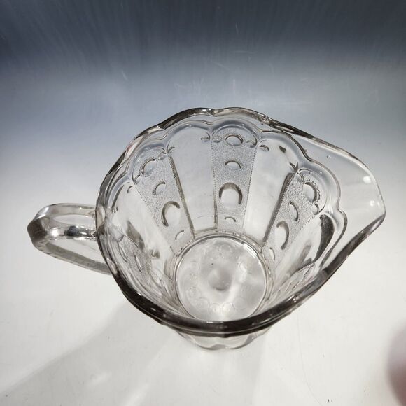 Antique US Glass EAPG Pitcher Kansas Pattern Jewel & Dewdrop 1901 Vase As FOUND - Picture 6 of 10